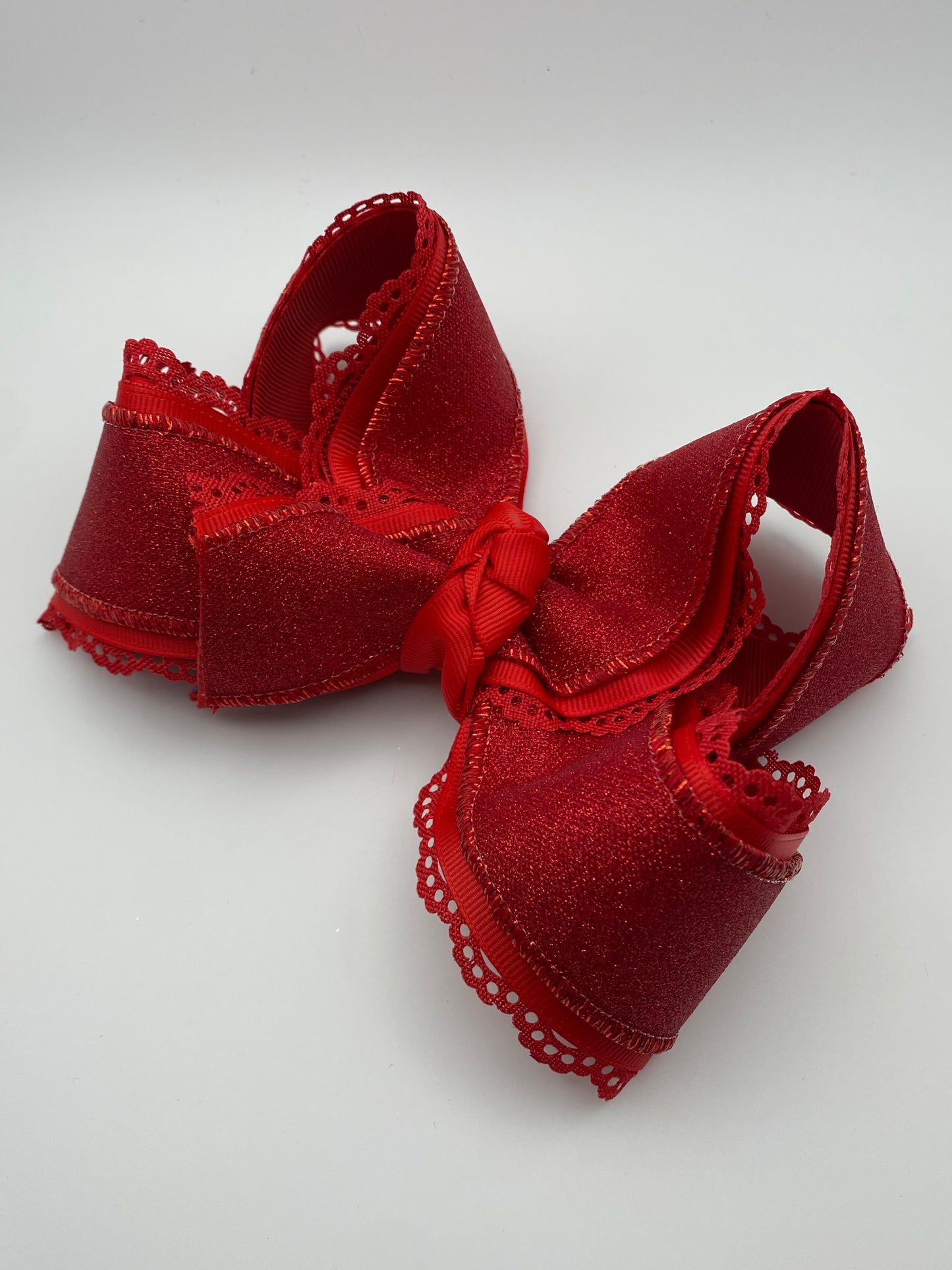 Red Glitter Scalloped
