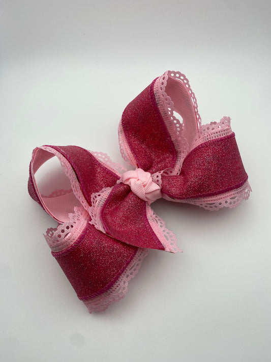 Pink Glitter Scalloped