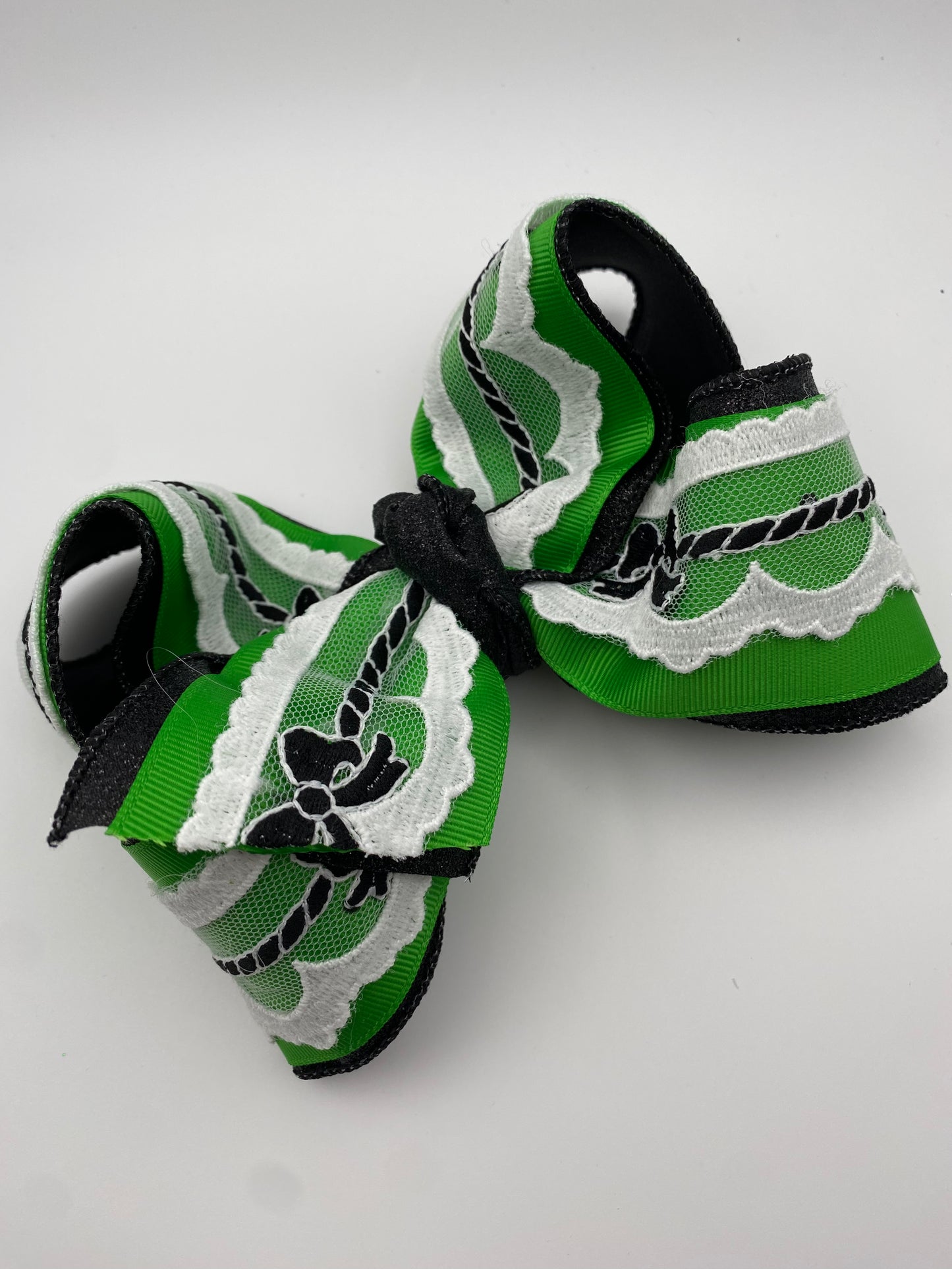Green & Black Lace Bow